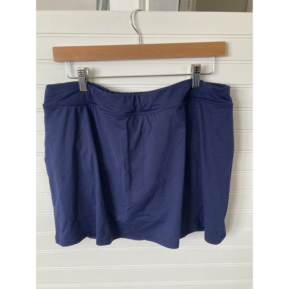 Lands End Swim Skirt 14 Bottoms Only Navy Blue Summer Vacation Cruise